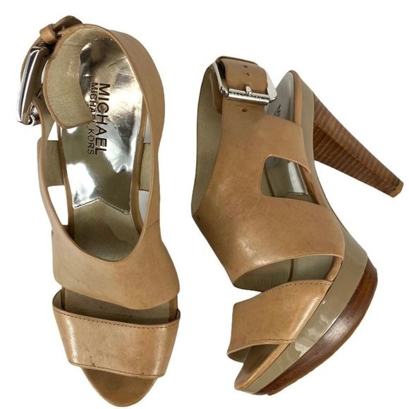 Michael Kors Carla platform sandal nude - 7.5 - Picture 2 of 16